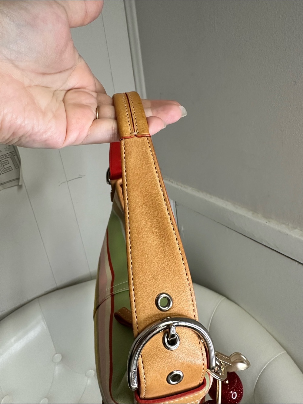 Coach Stripped Hobo Bag - Picture 2 of 7